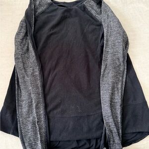 Black and Gray Long Sleeve Top